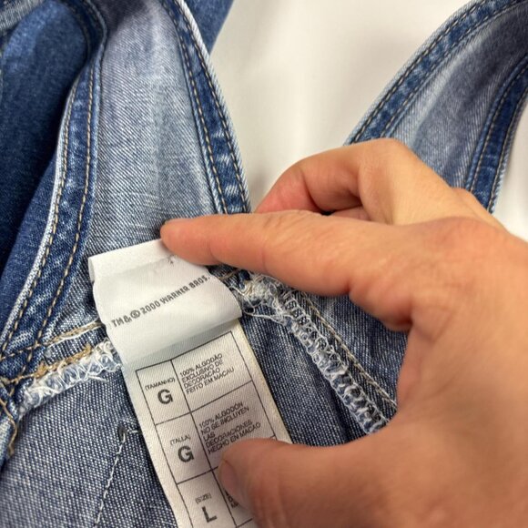 Vintage Tweety Bird Denim Overalls Unisex L 2000 Y2K Loney Tunes - Picture 4 of 8